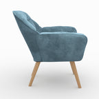 Simba - Sillón De Tela Azul Y Patas De Madera