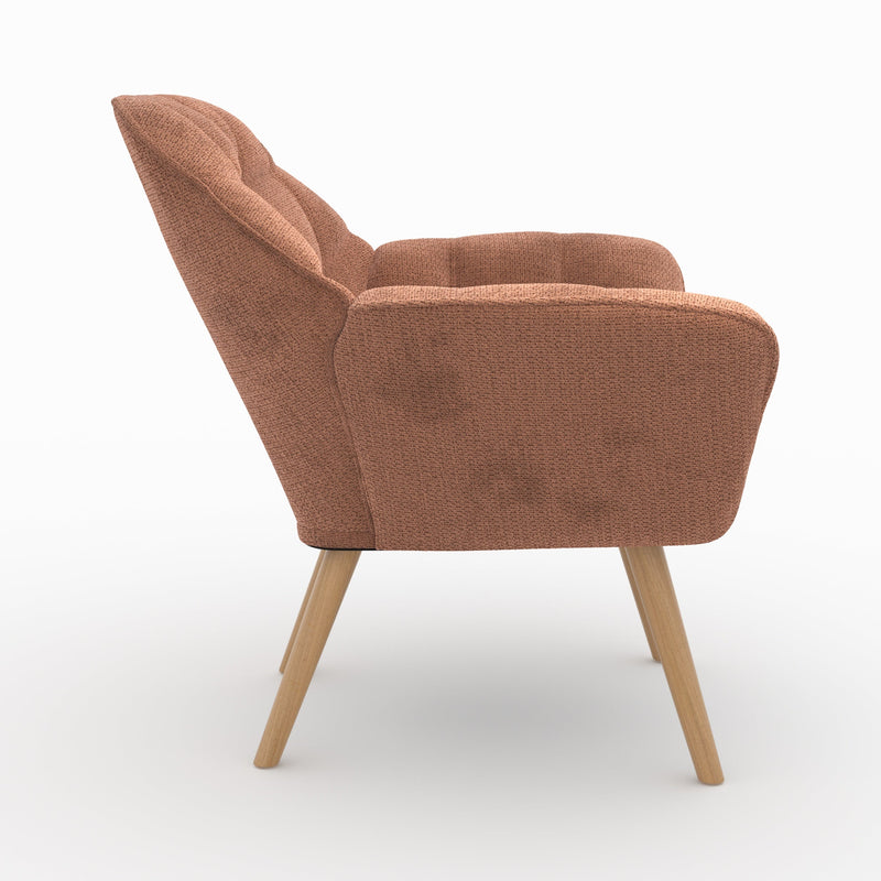 Fauteuil Simba en tissu rouge ancien