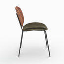 Chaise Simone en velours vert kaki (lot de 2)