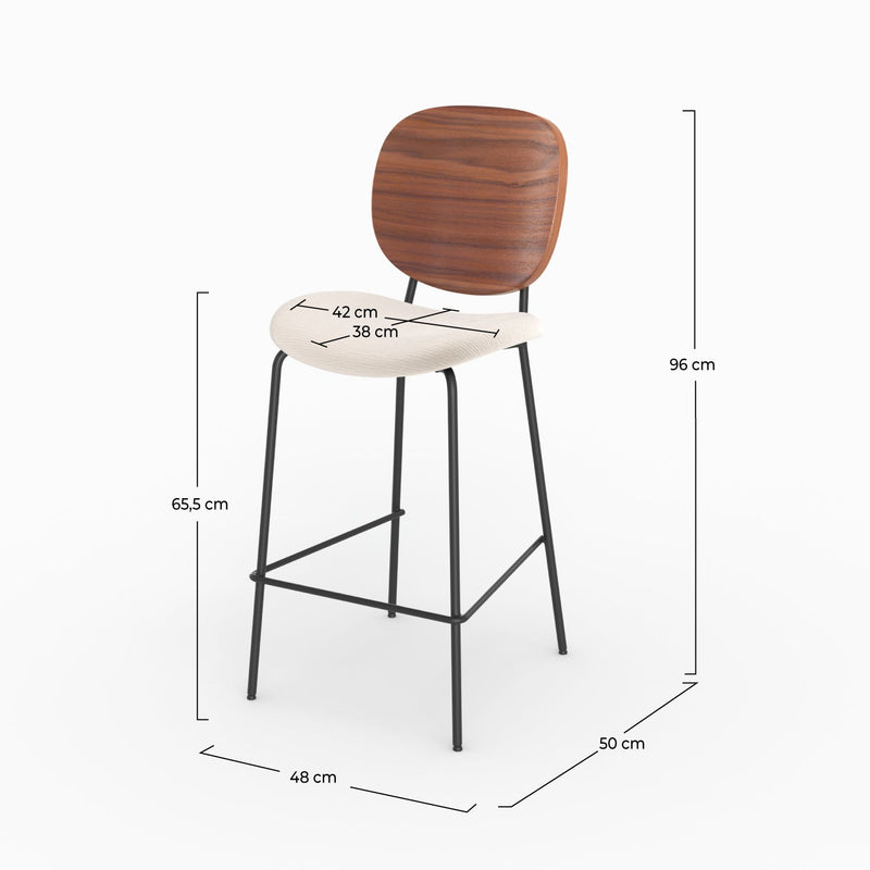 Set of 2 Simone Bar Stools - Beige