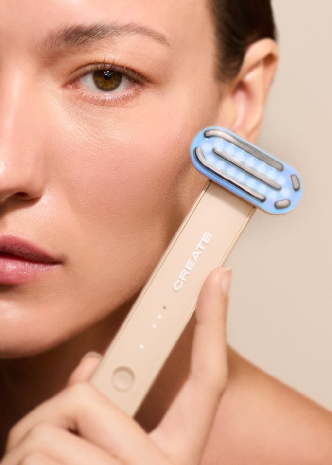 Skincare Led Wand 4 In 1 - Baguette Faciale Led 4-En-1 Avec Technologie Ems - Sable