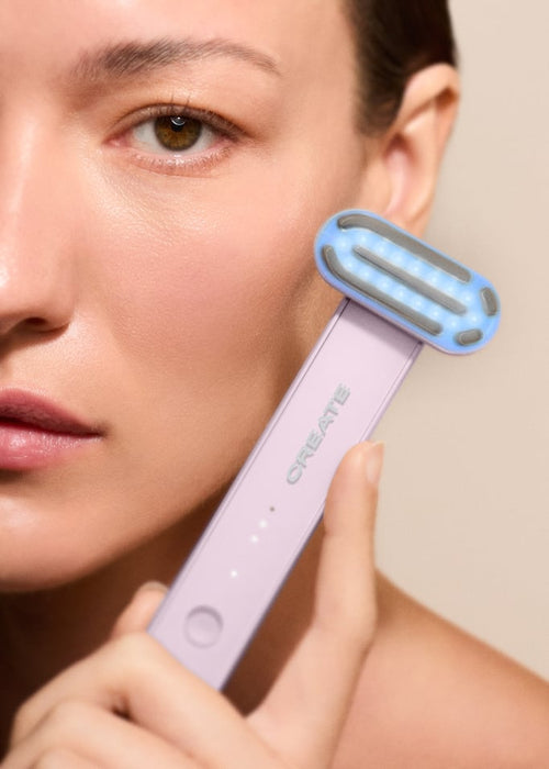 Skincare Led Wand 4 In 1 - Baguette Faciale Led 4-En-1 Avec Technologie Ems - Lavande