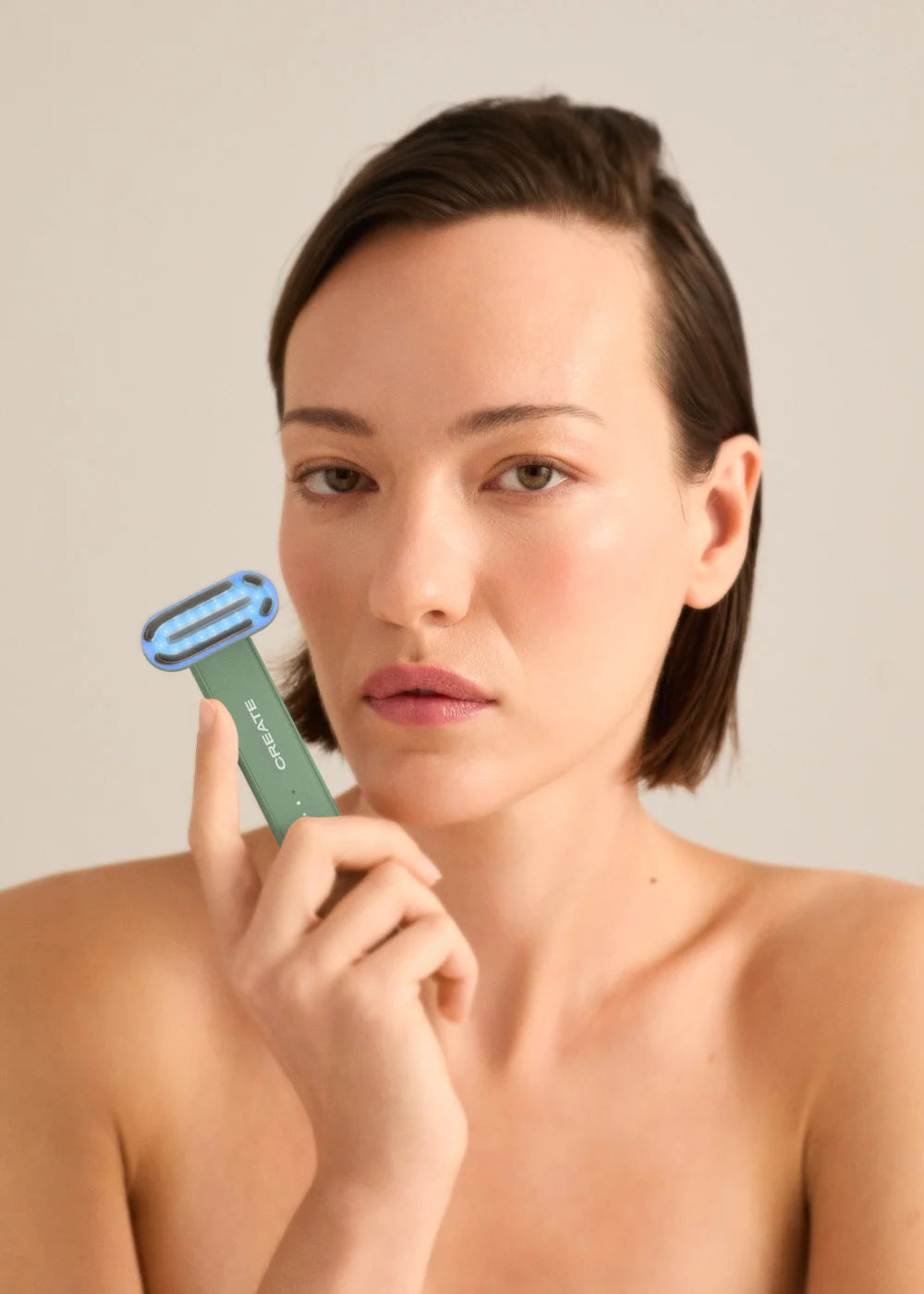 Skincare Led Wand 4 In 1 - Baguette Faciale Led 4-En-1 Avec Technologie Ems - Sauge