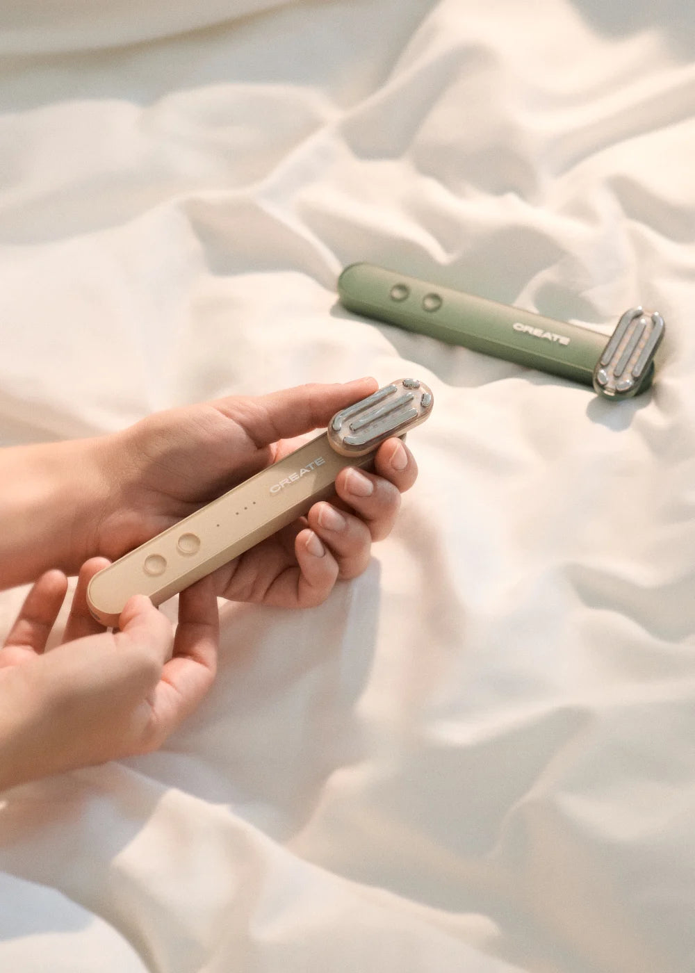Skincare Led Wand 4 In 1 - Baguette Faciale Led 4-En-1 Avec Technologie Ems - Sauge