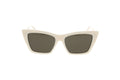 Luxury Eyewear – Solglasögon - Saint Laurent, vita solglasögon med mörka glas, framifrån