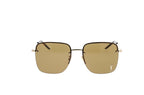 Luxury Eyewear – Lunettes De Soleil - Saint Laurent, lunettes de soleil marron et or, vue de face, sur fond blanc