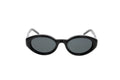 Luxury Eyewear – Solbriller - Saint Laurent, sorte solbriller, mørke glas, ovalt stel, set forfra