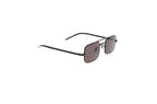 Luxury Eyewear – Solbriller - Saint Laurent, rektangulære sorte solbriller med bruntonede glas, set fra siden