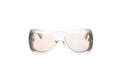 Luxury Eyewear – Sonnenbrille - Saint Laurent, transparente Sonnenbrille mit getönten Gläsern, Vorderansicht auf weißem Hintergrund