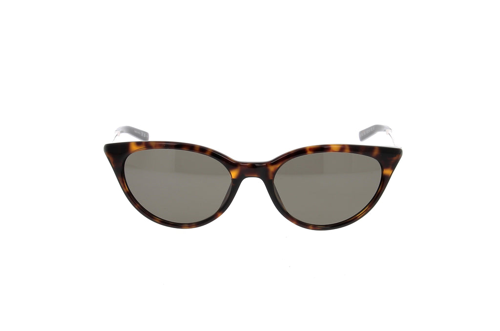 Luxury Eyewear – Okulary przeciwsłoneczne - Saint Laurent, brązowe okulary przeciwsłoneczne z efektem szylkretu, szare soczewki, widok z przodu