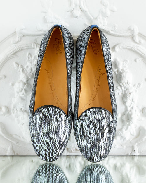 Slippers En Daim - Noir & Blanc - Femme