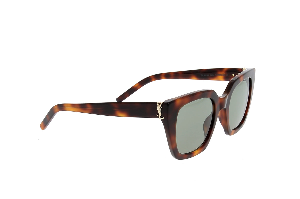 Luxury Eyewear – Lunettes De Soleil - Saint Laurent, lunettes de soleil marron écaille de tortue, vue de trois quarts