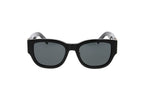 Luxury Eyewear – Zonnebrillen - Saint Laurent, zwarte zonnebril met donkere glazen, vooraanzicht op witte achtergrond