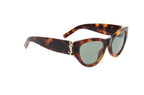 Luxury Eyewear – Lunettes De Soleil - Saint Laurent, lunettes de soleil marron écaille de tortue avec verres teintés verts