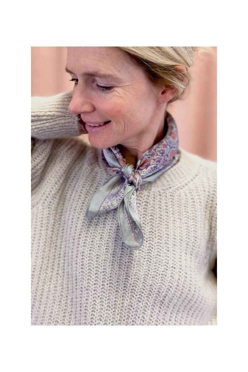 Small Foulard En Soie Manika "Amour" - Jade