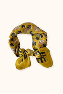 Small Foulard En Soie Manika "Poppy" - Gold
