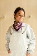 Small Foulard En Soie Manika "Poppy" - Raisin