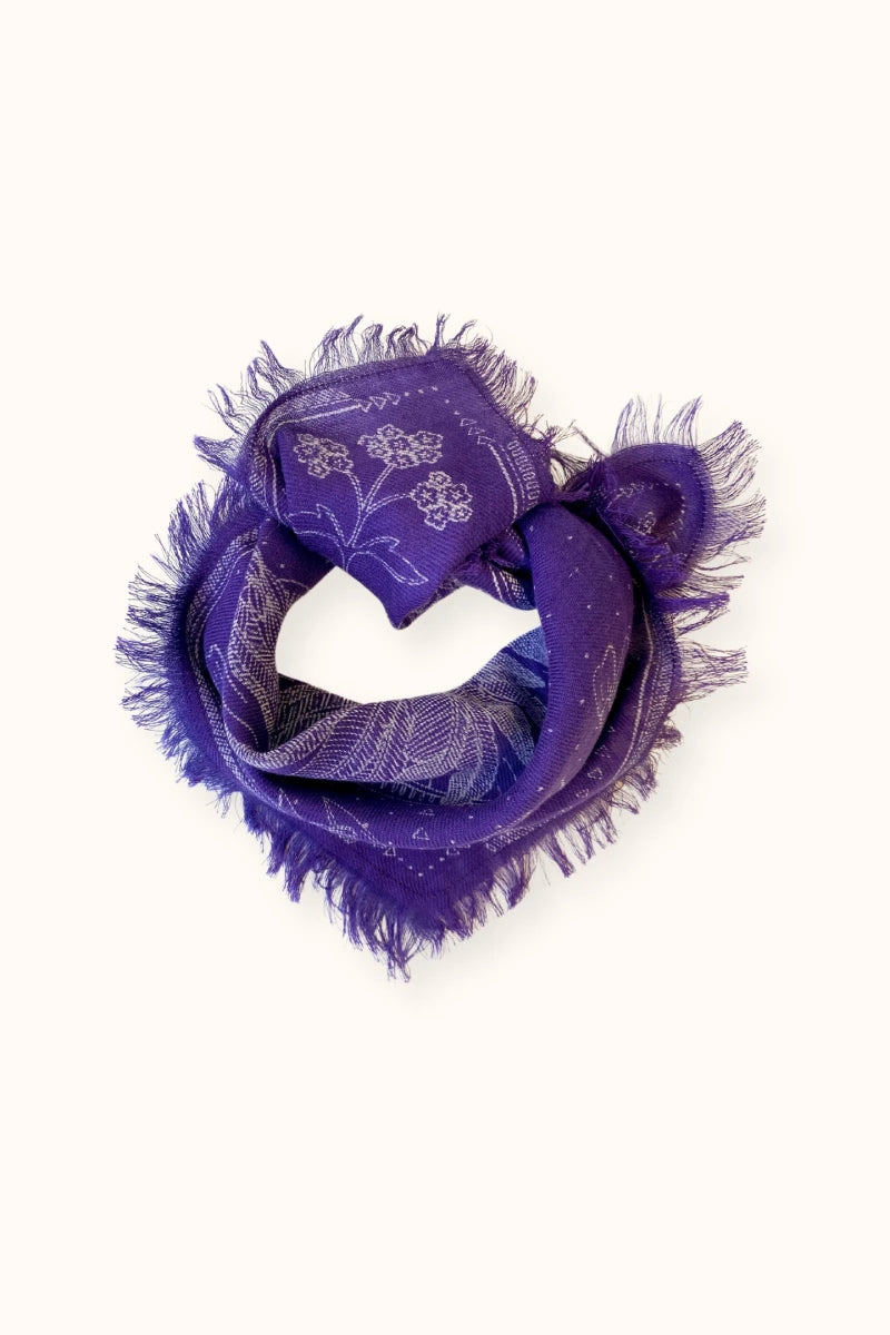 Small Foulard Laine Asha "Iroquois" - Violet