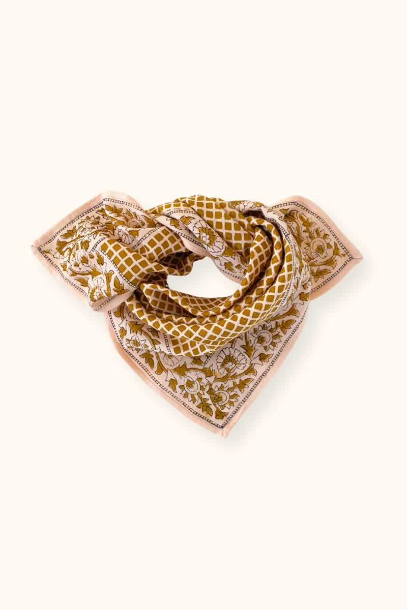 Small Foulard Manika "Mosaïc" - Tobacco
