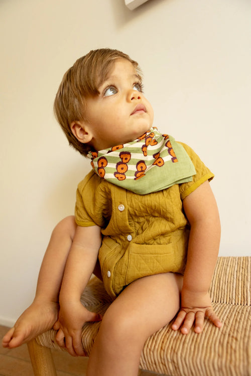 Small Foulard Manika "Pop Corn" - Olive