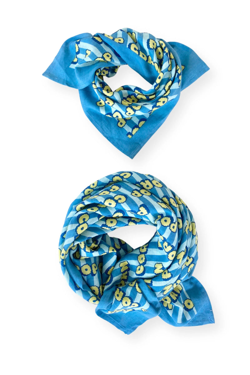 Small Foulard Manika "Pop Corn" - Océan