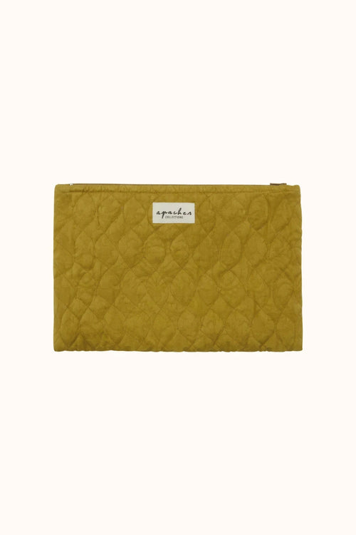 Small Pochette Sana "Damassé" - Golden Lime