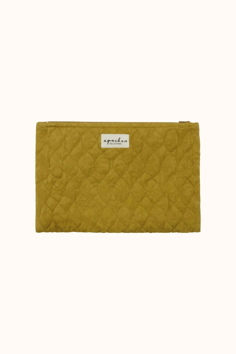 Small Pochette Sana "Damassé" - Golden Lime