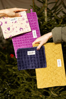 Small Pochette Sana "Damassé" - Golden Lime