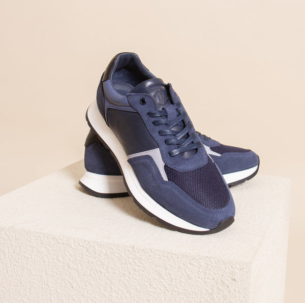 Sneakers Noé blauw leer - Heren