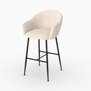 Chaise de bar Socky en tissu beige chiné 76 cm
