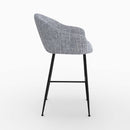 Chaise de bar Socky en tissu gris chiné 76 cm