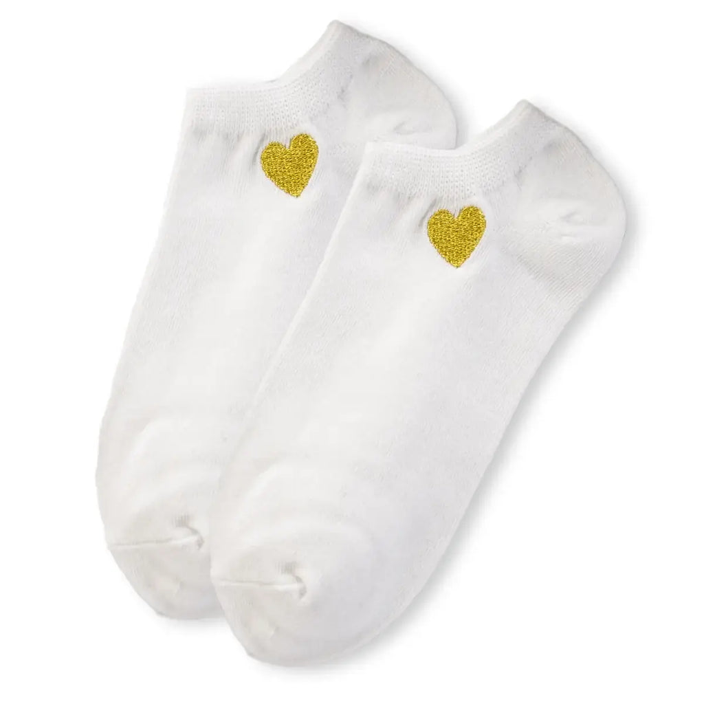 Chaussette basse avec coeur doré sur le côté