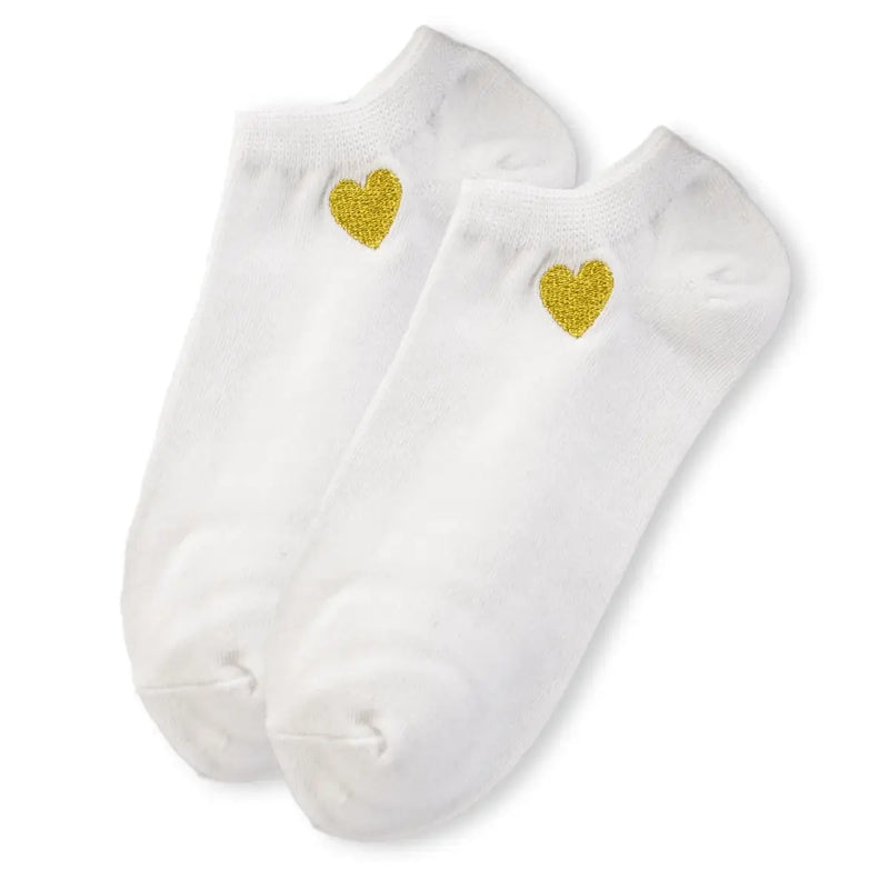 Chaussette basse avec coeur doré sur le côté