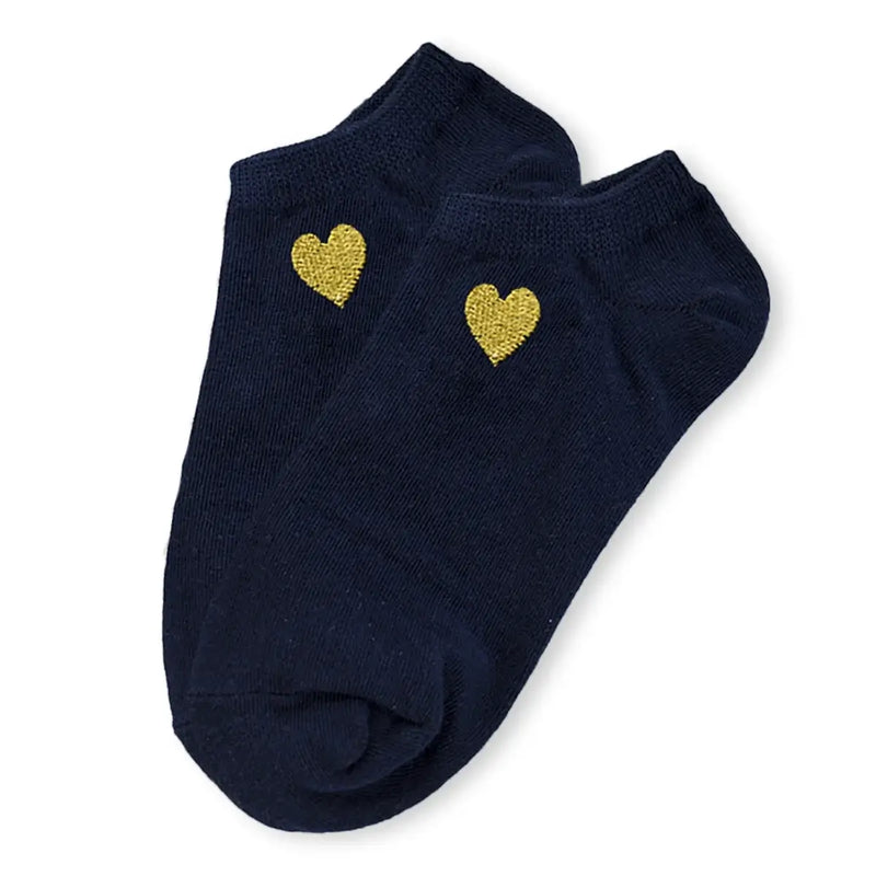 Chaussette basse avec coeur doré sur le côté