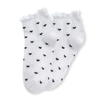 Chaussettes mi-hautes imprimé cœur avec bord dentelle. Confortables, féminines et élégantes. 5 coloris pour un style raffiné au quotidien.