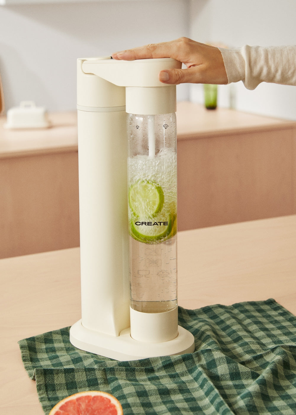 Soda Maker Studio - Máquina de agua con gas + botella 1L - Blanco roto