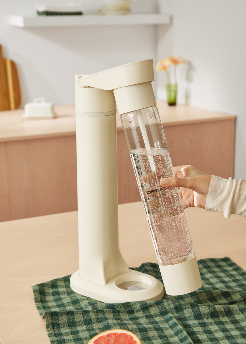 Soda Maker Studio - Máquina de agua con gas + botella 1L - Blanco roto