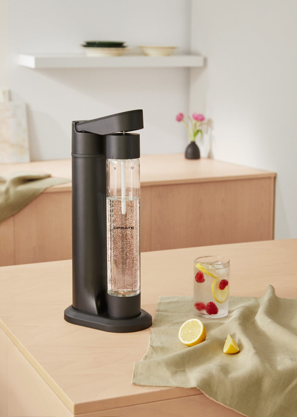 Soda Maker Studio - Máquina de agua con gas + botella 1L - Negra