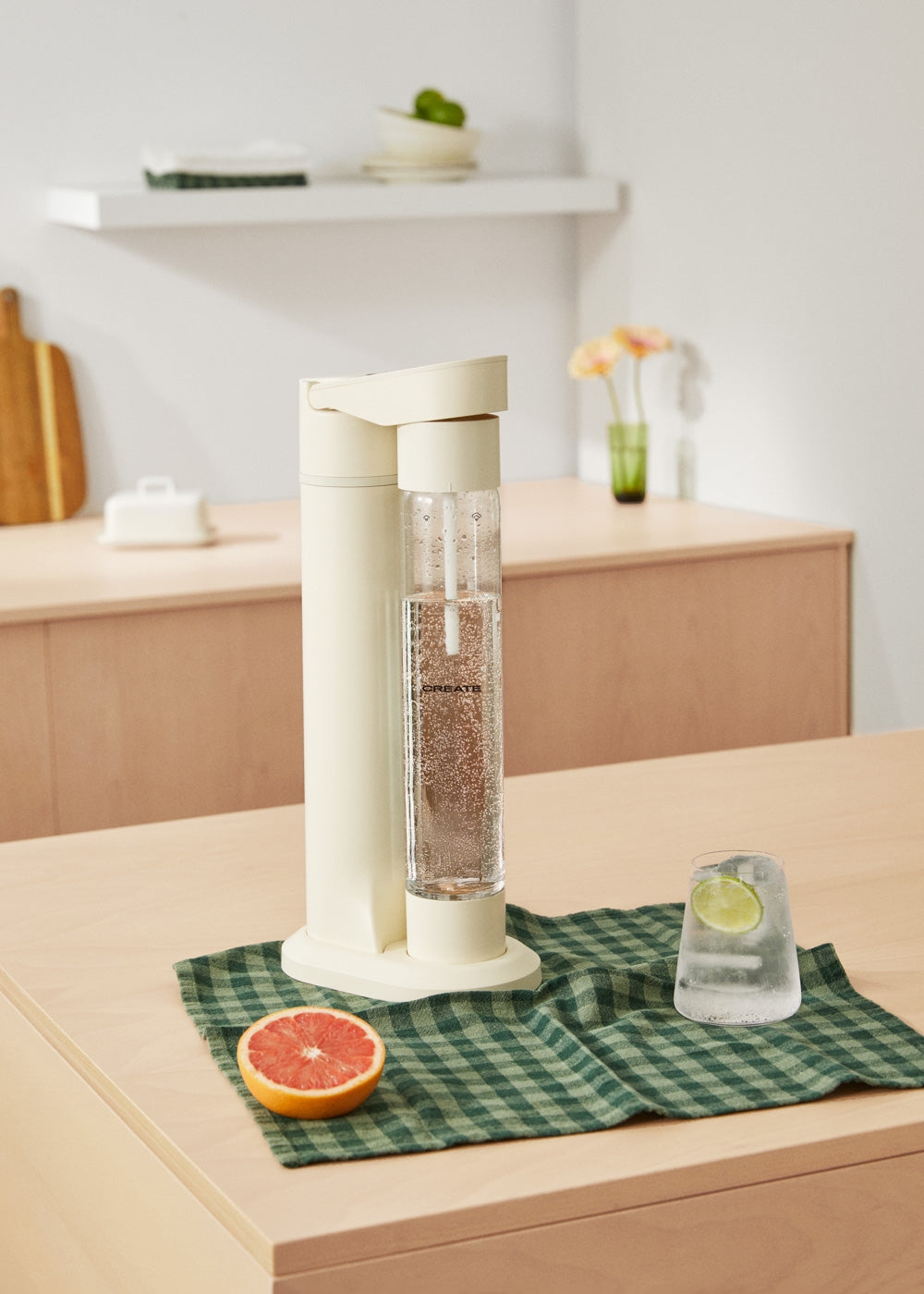 Soda Maker Studio - Máquina de agua con gas + botella 1L - Blanco roto