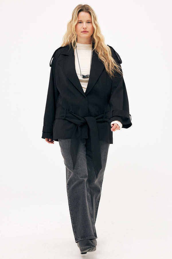 Trench Soft Belted Midi - Noir