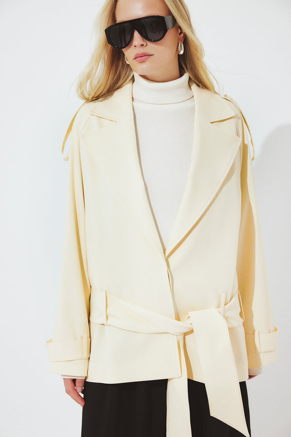 Trench Soft Belted Midi - Beige Clair