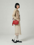 Bolso Gucci Soho Disco de cuero granulado rojo brillante