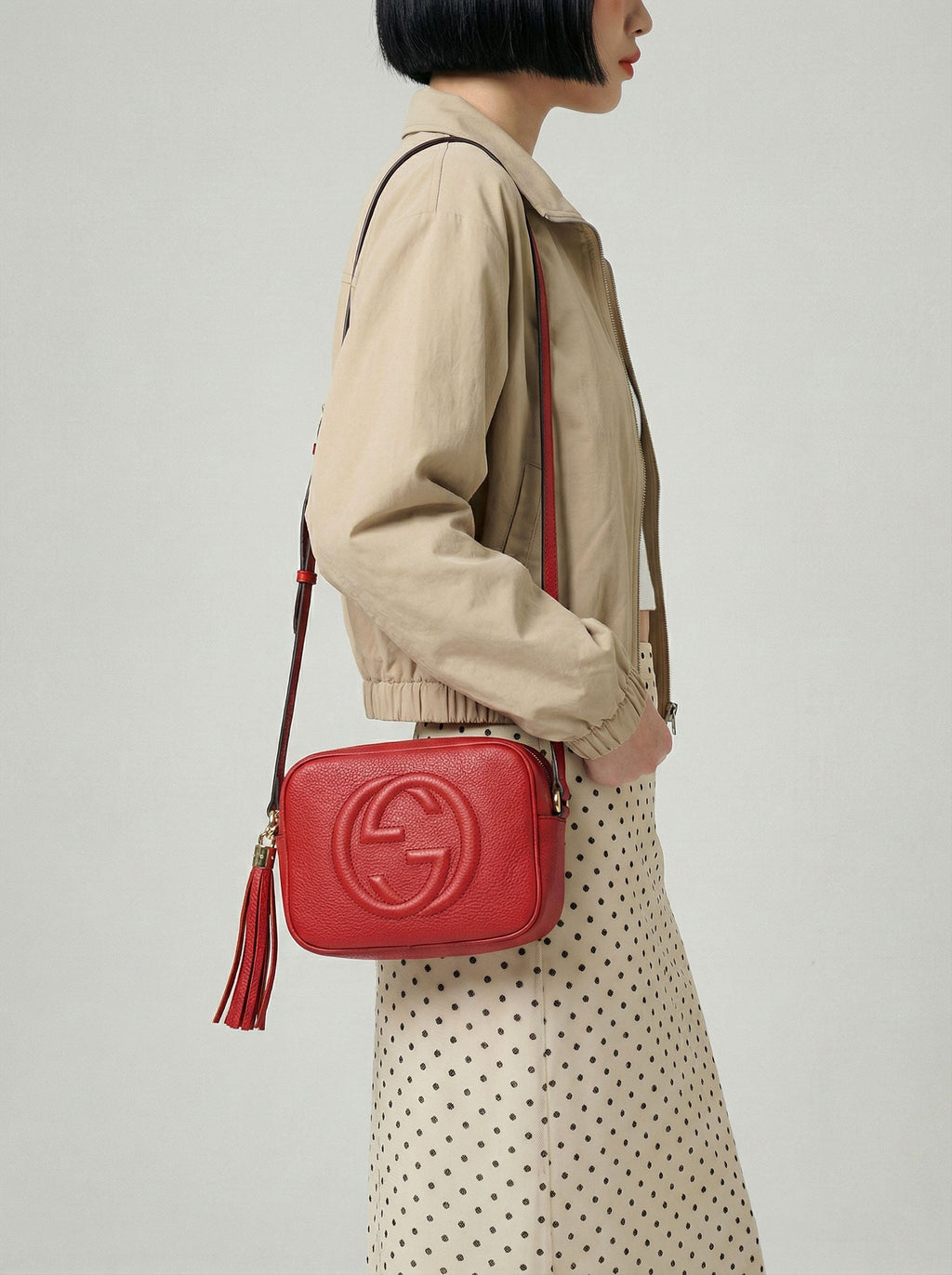 Gucci Soho Disco Bag Bright Red Grained Leather