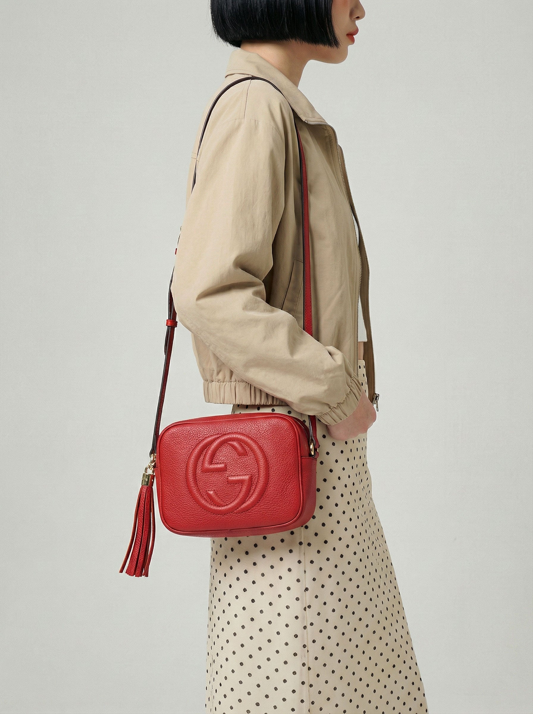 Gucci Soho Disco Bag Bright Red Grained Leather