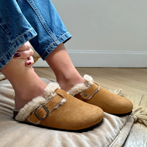 Solal furry clogs - Pastelle Boutique36Camel / Camel