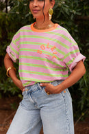 SOLEIL Orange - T-Shirt Rayé