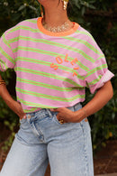 SOLEIL Orange - T-Shirt Rayé