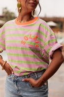 SOLEIL Orange - T-Shirt Rayé