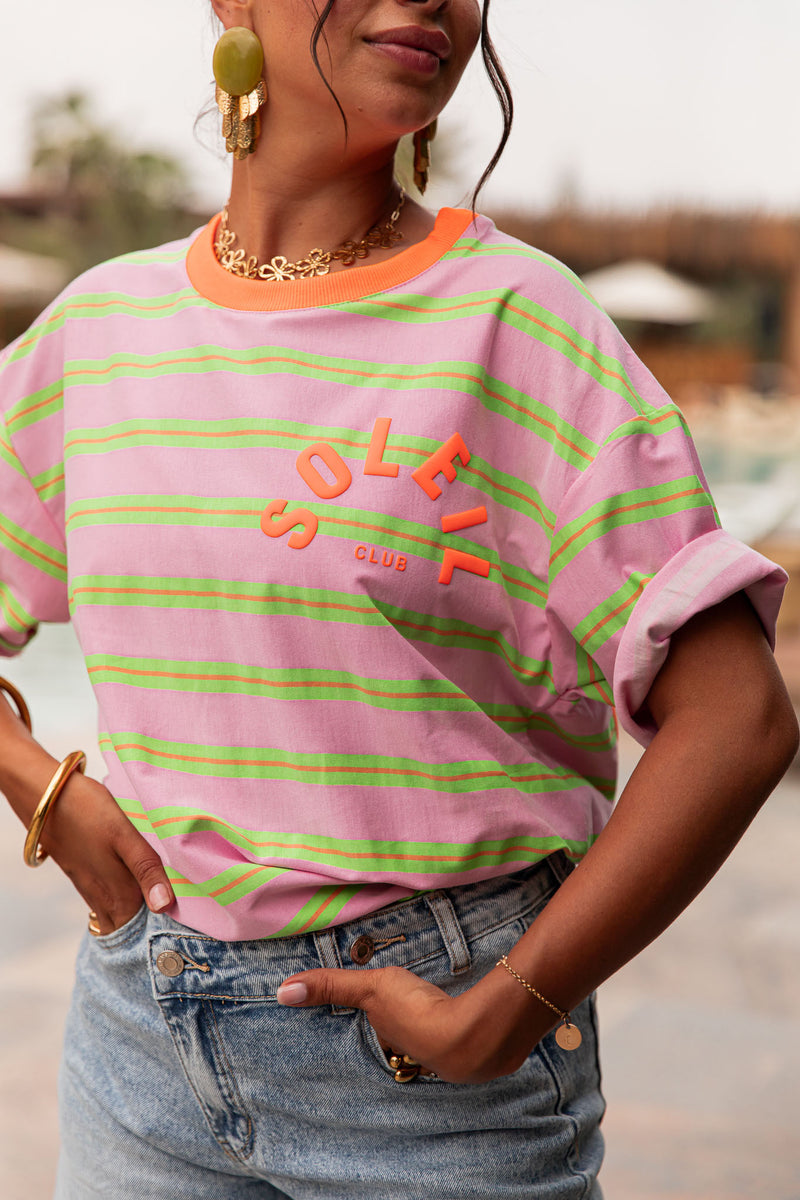 SOLEIL Orange - T-Shirt Rayé