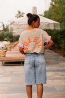 SOLEIL Orange - T-Shirt Rayé